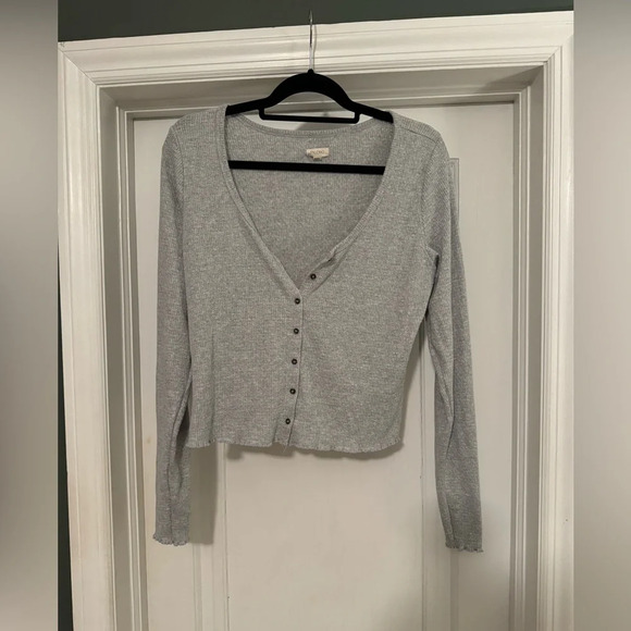 Anthropologie Pilcro Long-Sleeve Pointelle Scoop Tree - XL - Picture 7 of 9